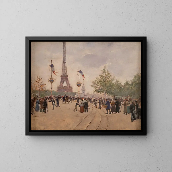 Entréen til verdensudstillingen 1889 - Jean Béraud — indrammet kunstværk på væggen