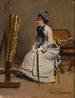 Kvinde sidder foran et maleri - Jean Béraud — visning af kunstværket
