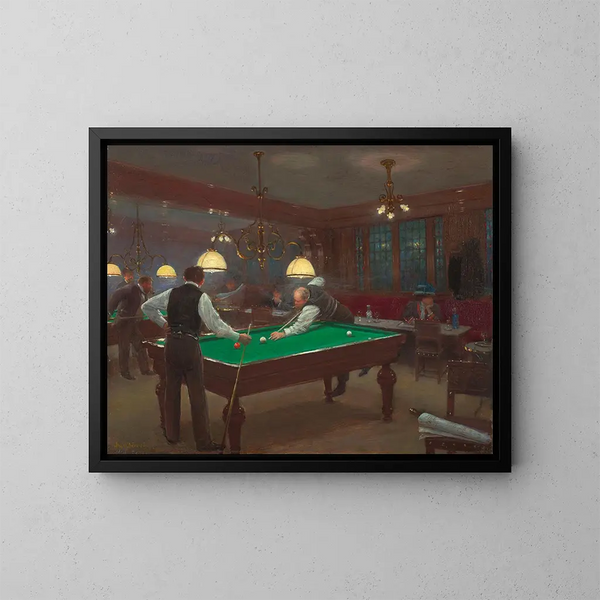 La Partie de billard - Jean Béraud — indrammet kunstværk på væggen