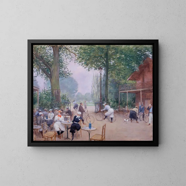 Le Chalet du Cycle au bois de Boulogne - Jean Béraud — indrammet kunstværk på væggen
