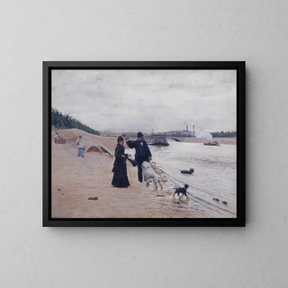 Les bords de la Seine - Jean Béraud — indrammet kunstværk på væggen