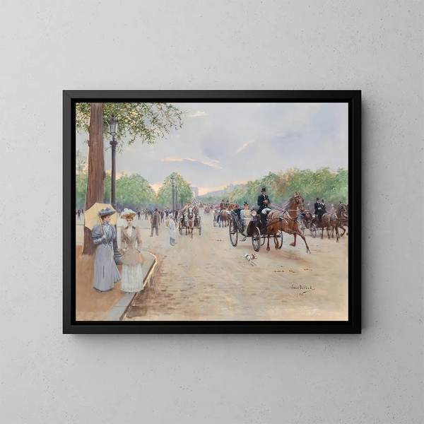 På Champs-Élysées - Jean Béraud — indrammet kunstværk på væggen