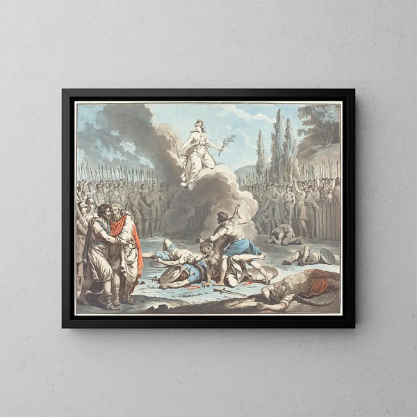 Le Combat des Horaces et des Curies - Jean François Janinet — indrammet kunstværk på væggen