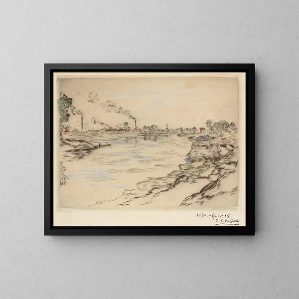 La Seine à Asnières - Jean François Raffaëlli — indrammet kunstværk på væggen