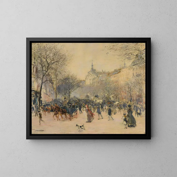 Le Carrefour Drouot, Paris - Jean François Raffaëlli — indrammet kunstværk på væggen
