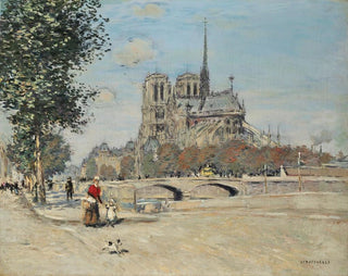 Notre-Dame de Paris og Arkebiskoppens Bro - Jean François Raffaëlli — visning af kunstværket
