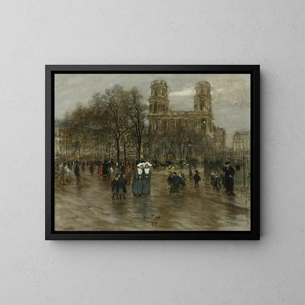 Place Saint-Sulpice, Paris - Jean François Raffaëlli — indrammet kunstværk på væggen