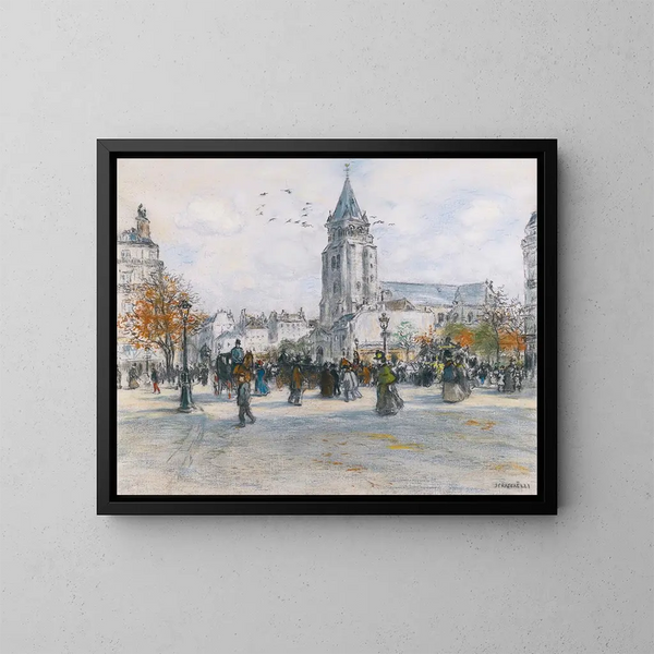 Saint-Germain-des-Prés - Jean François Raffaëlli — indrammet kunstværk på væggen