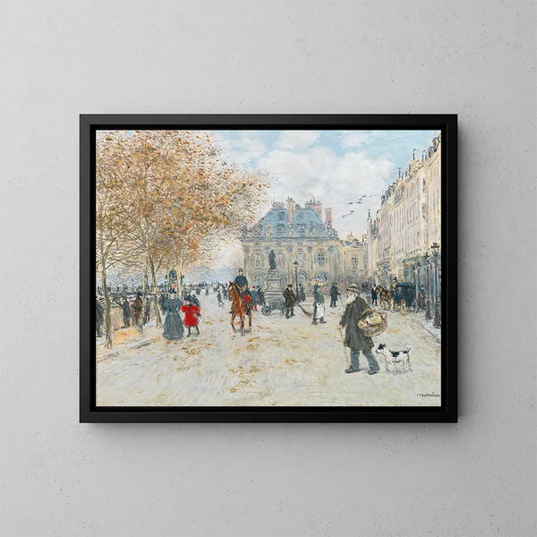Le quai Malaquais à Paris - Jean François Raffaëlli — indrammet kunstværk på væggen