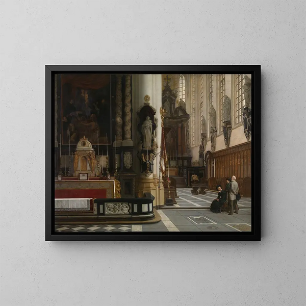 indendørsbillede af Sankt Pauls Kirke i Antwerpen - Jean Geeraerts — indrammet kunstværk på væggen