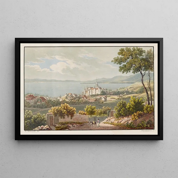 Jean Henri Baumann - Vue de Neuchatel prise au Rocher.webp