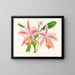 Cattleya trianae var. striata - Jean Jules Linden — indrammet kunstværk på væggen