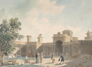 Jean Lubin Vauzelle - The Entrance Portico of the Chteau dAnet seen from the interior of the courtyard.webp