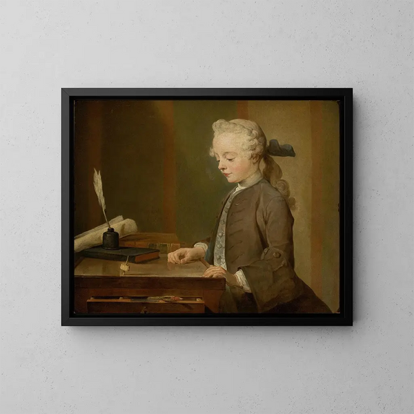 Portrait af Auguste Gabriel Godefroy - Jean Siméon Chardin — indrammet kunstværk på væggen
