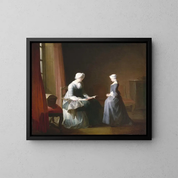 La bonne éducation - Jean Siméon Chardin — indrammet kunstværk på væggen