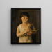 Portrait af en lille pige med sin mops - Jeanne-Élisabeth Chaudet — indrammet kunstværk på væggen