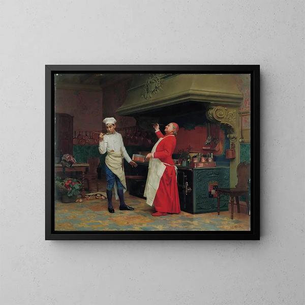 La sauce merveilleuse - Jehan Georges Vibert — indrammet kunstværk på væggen