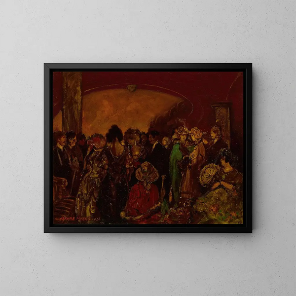 Hall d'entrée du théâtre, entracte - Jerome Myers — indrammet kunstværk på væggen