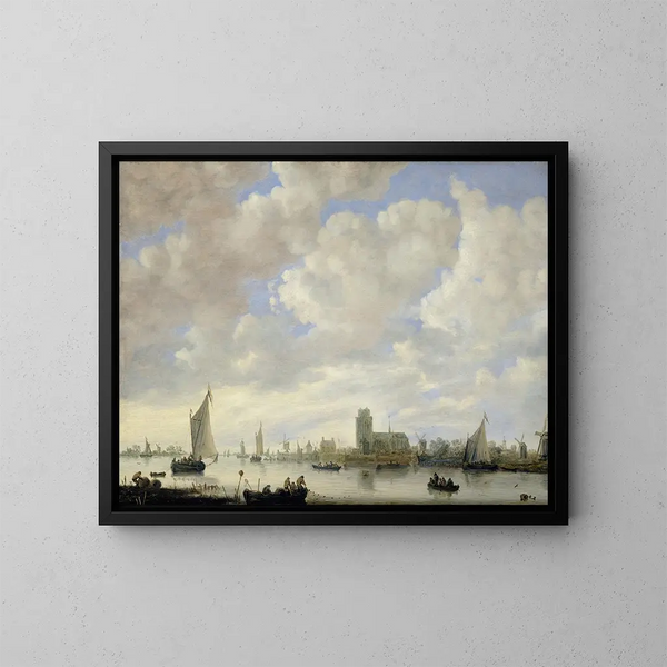 Vue de la Merwede près de Dordrecht - Jeronymus van Diest II — indrammet kunstværk på væggen