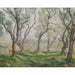 Reproduktion af maleriet af den unge sovende pige under træerne - Henri Lebasque