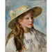 Reproduktion af maleriet af den unge pige med hat - Pierre-Auguste Renoir
