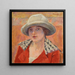 en ung kvinde med hvid hat eller studie af hovedet - Pierre Bonnard — indrammet kunstværk på væggen