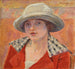 en ung kvinde med hvid hat eller studie af hovedet - Pierre Bonnard — visning af kunstværket