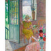 Reproduktion af maleriet af en ung kvinde i et blomstrende interiør - Henri Lebasque