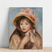 Reproduktion af maleriet af den unge pige med den lyserøde hat - Pierre-Auguste Renoir