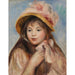 Reproduktion af maleriet af den unge pige med den lyserøde hat - Pierre-Auguste Renoir