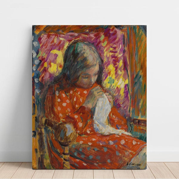 Reproduktion af maleriet "Jeune fille cousant" - Henri Lebasque