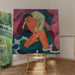 Reproduktion af maleriet af en ung dreng med en lam; Den gode hyrde - Franz Marc