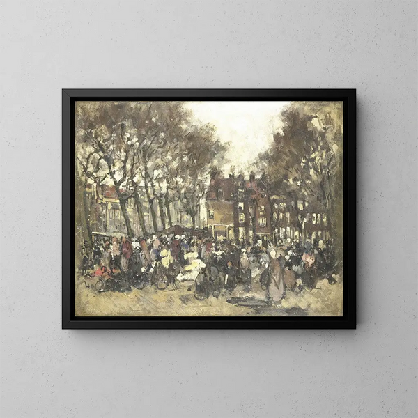 Le Noordermarkt i Amsterdam - Joannes Barnardus Antonius Maria Westerwoudt — indrammet kunstværk på væggen