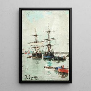 Joaqun Sorolla - Boats in a harbour.webp