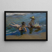 Børn, der leger på stranden - Joaquín Sorolla — indrammet kunstværk på væggen