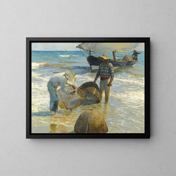 Fiskere valencians - Joaquín Sorolla — indrammet kunstværk på væggen