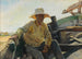Voksen fisker i en båd - Joaquín Sorolla — visning af kunstværket