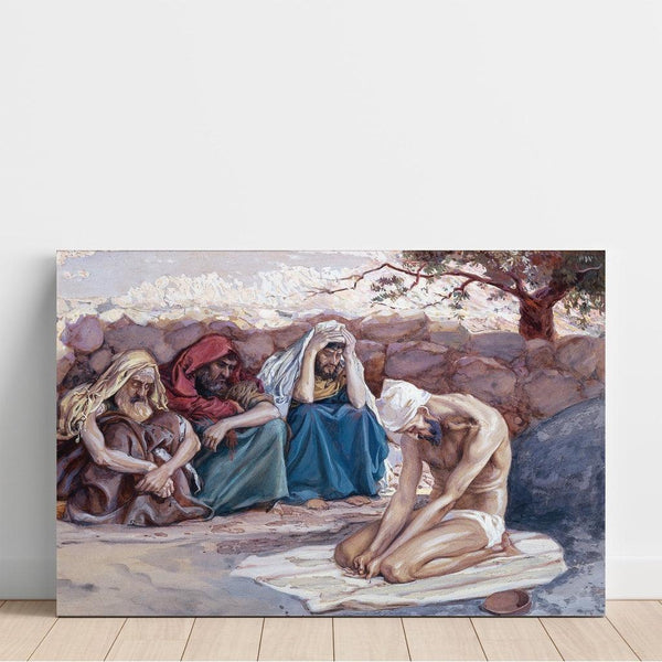 Reproduktion af maleriet Job og hans tre venner - James Tissot