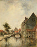 Canal intérieur de la ville de Dordrecht - Johan Barthold Jongkind — visning af kunstværket