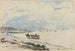 Chariot sur la plage à Étretat - Johan Barthold Jongkind — visning af kunstværket