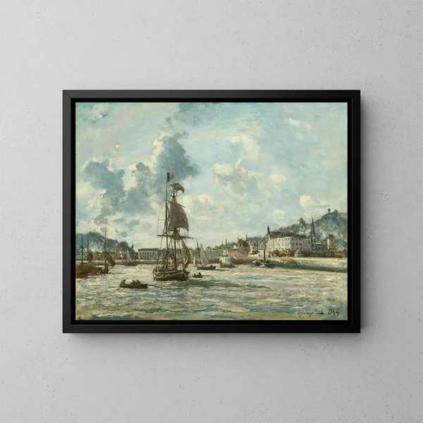 Johan Barthold Jongkind | Entrée du port de Honfleur Maleri — indrammet kunstværk på væggen