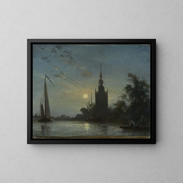 L'église d'Overschie - Johan Barthold Jongkind — indrammet kunstværk på væggen