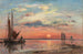 L'Escaut nær Antwerpen, solnedgang - Johan Barthold Jongkind — visning af kunstværket