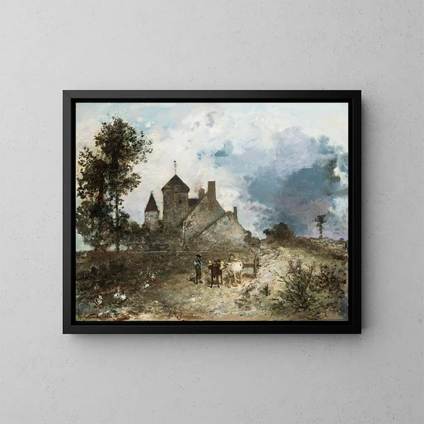 Le Château Nivre - Johan Barthold Jongkind — indrammet kunstværk på væggen