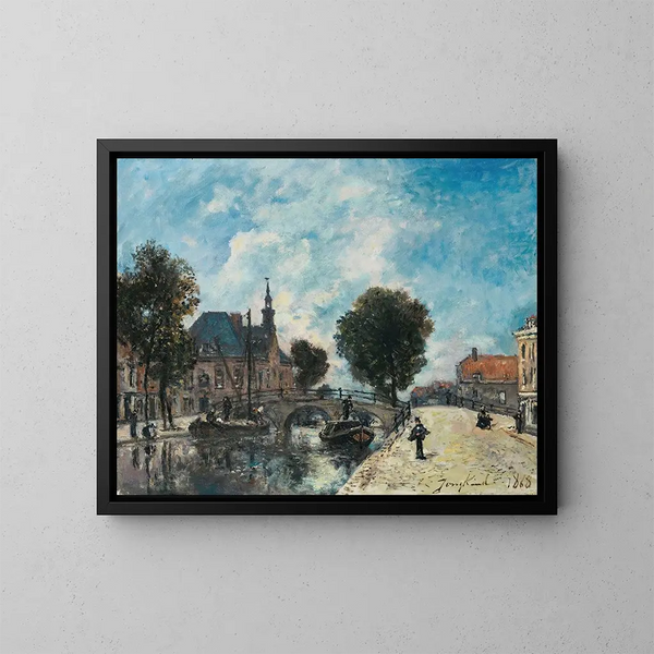 Le Spui, Den Haag - Johan Barthold Jongkind — indrammet kunstværk på væggen
