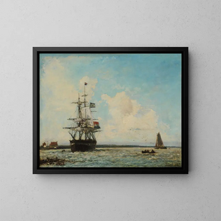 Le Grand Canal de Dordrecht - Johan Barthold Jongkind — indrammet kunstværk på væggen