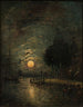 Vue au clair de lune de Dordrecht - Johan Barthold Jongkind — visning af kunstværket