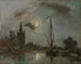 Overschie ved måneskin - Johan Barthold Jongkind — visning af kunstværket