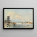 Vinterscene i Holland - Johan Barthold Jongkind — indrammet kunstværk på væggen