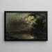Vue sur Overschie au clair de lune - Johan Barthold Jongkind — indrammet kunstværk på væggen